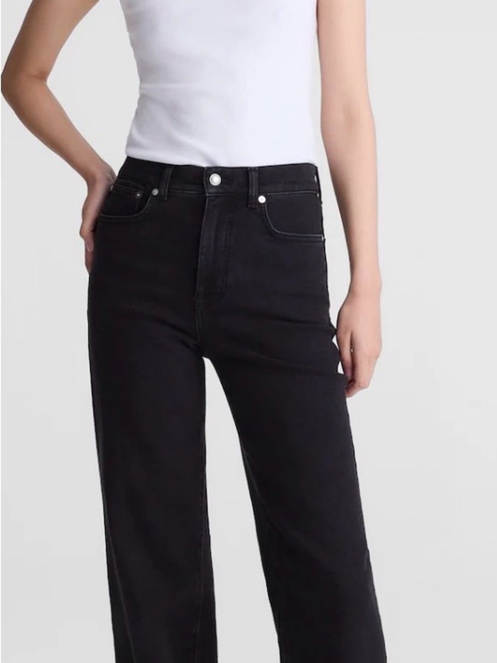Madewell The Wide-Leg Jean in Super Stretch Denim Sz 27 - Picture 2 of 7